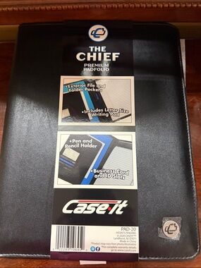 2 Case-it The Chief Premium Pad-folios in Black Nice Quality